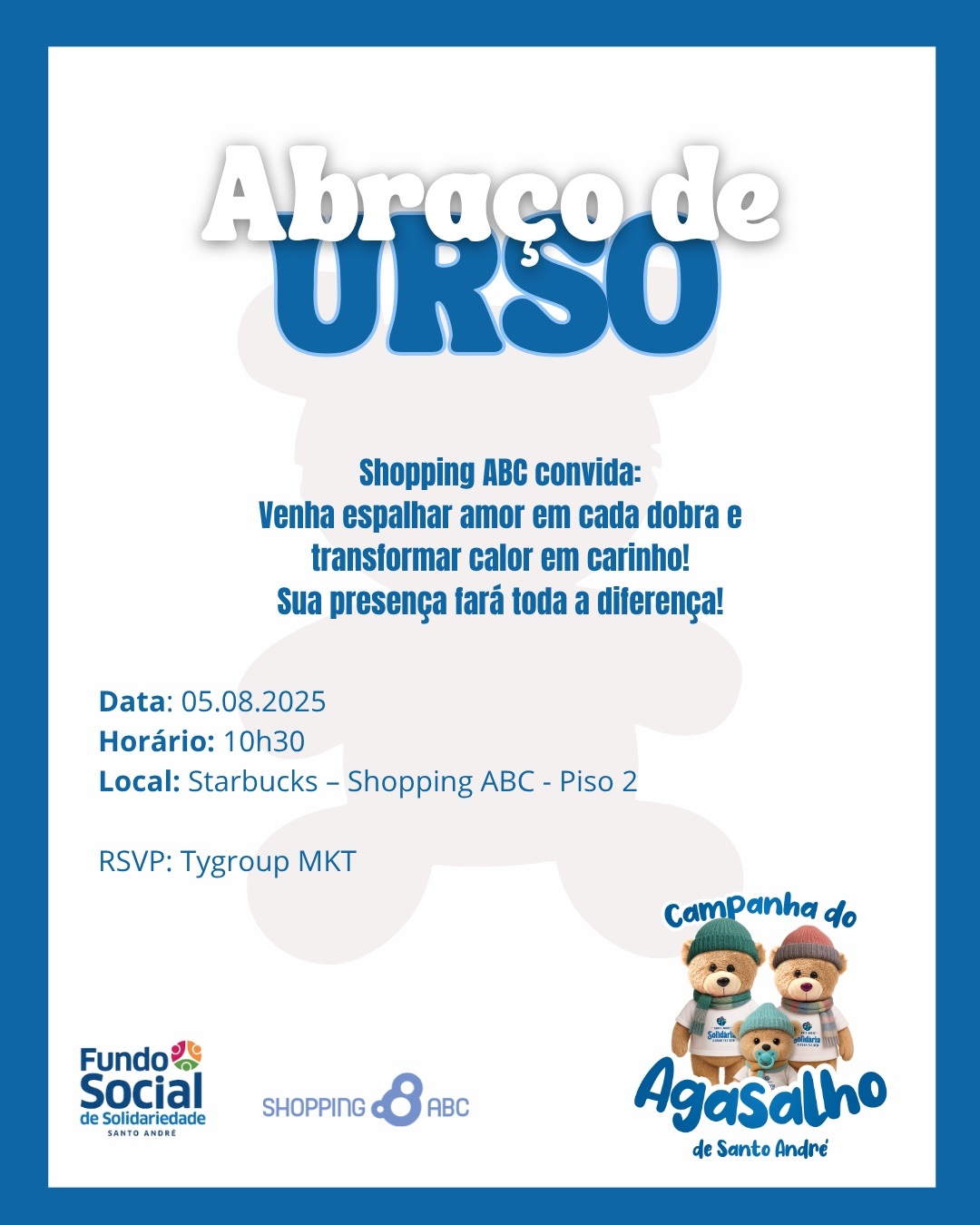 Solidariedade ganha forma no ‘Abraço de Urso’ do Shopping ABC